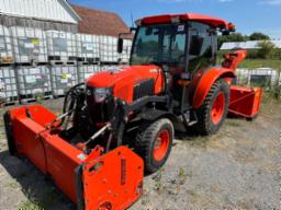 Kubota L6060, 4Wd, NIV: 46692 cab/air, 54HP, 480/80R24 tires, 2 remotes, 7 weights w/Cotech front blade, extensible 6-10 w/rotate side, 2019, 605 hres 