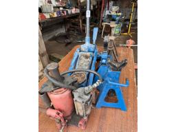 cric de plancher, cric hydraulique ( bouteille) , chandelles 