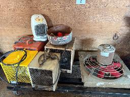 5 heaters   16in fan & cart