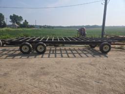 Miro round bale wagon steel platform 24 ft, tandem 11L15 tires 