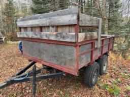 trailer on mobile home axel, tandem w/6.5 ftX9 ft box, w/cylinder to fix as a dumper
