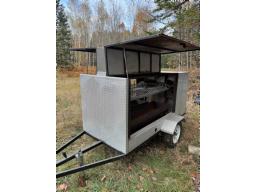 baker on the spit (m&eacute;choui) double 50in, electric motor, variable speed on trailer