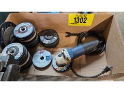MEULEUSE D'ANGLE 5" "RYOBI", AVEC DISQUES ABRASIFS