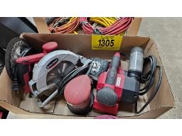 LOT DE (3) OUTILS &Eacute;LECTRIQUES ASS., SCIE RONDE 7 1