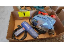 SCIE RONDE "B&D" LASER ET PISTOLET CHAUFFANT "C.T"