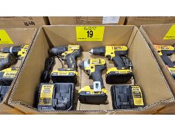 LOT DE (2) PERCEUSES DEWALT, (1) VISSEUSE, (2) CHA