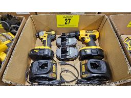 LOT DE (1) VISSEUSE ET (1) PERCEUSE 18 V, (4) BATT