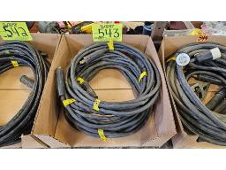 LOT DE (3) C&Acirc;BLES POUR SOUDEUSE, 25' CHAQUE, 1 X 4