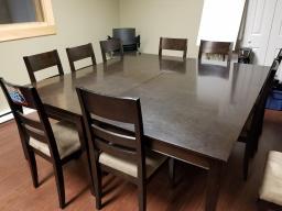 Table de conférence, table, 12 chaises en bois, 5 