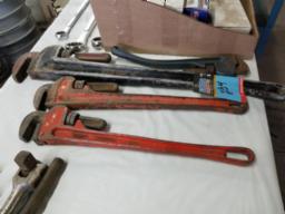 Lot de 4 pipes wrench