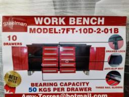 Work bench 7 ft -10 D red / Etabli de travail 7 pi