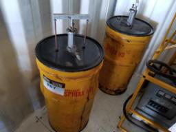 2 Barils pour l'huile avec pompe 60 litres (conten