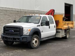 2015, FORD, F-550 XL, CAMION 6 ROUES BENNE, GRUE, 