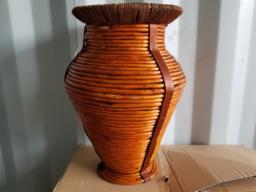 12 Vases décoratifs rond miel en bois de saule
