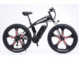 Fat bike électrique 500 W, 48 V, roues 26'', 5 ray