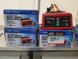 4 Chargeurs à batteries CEN-TECH 12 volts I2-10-50 amp) 