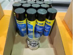 Env. 12 canettes de nettoyeur à vitre RAINX et 1 crème hydrofuge RAINX