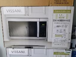 Four micro-ondes VISSANI 1.7 pi/cu avec hotte 950Watts en acier inoxydable   neuf