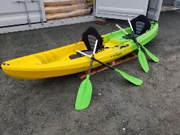 PLANETPATHS, double kayak de pêche 12', jaune et vert