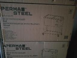 PERMA STEEL-Refroidisseur (cooler) de patio 75 litres (rouge) neuf