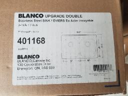 BLANCO 401168-Évier en acier inoxydable 7'' de profond, 31.5''x20.5'' neuf