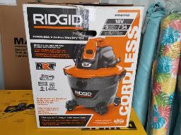 Aspirateur RIDGID 34 litres, liquide/sec sans fil, 18 volts, batterie et chargeur non inclus, neuf