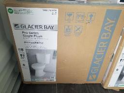 Toilette GLACIER BAY en 2 pièces monochasse, blanche, 18''x27.5''x32.5'', neuve