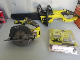 RYOBI-Scie à chaîne 40 volts sans batterie sans chargeur, scie circulaire 18 volts sans batterie, 1 chargeur, neuves