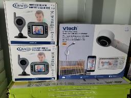 GRAYCO- 2 moniteurs vidéo pour bébé et VTECH-moniteur 5'' pour fixer au dessus de la bassinette, neuf