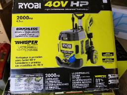 RYOBI-laveuse à pression sans fil 2000 PSI, 40 volts, batterie et chargeur non inclus, neuf