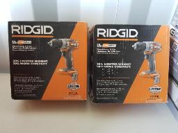 (Qté 2)-RIDGID-2 perceuses-visseuses 18 volts, batterie et chargeur non inclus, neufs