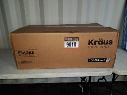 KRAUS K6D52-Lavabo de cuisine en granit noir, L 33'' x W 22''x D 9''3/4, poids 50.7 lbs, neuf