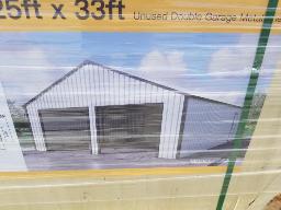 2024-CHERY-Garage en métal 25'x23' Boite: 85''x38''x38'' , poids inconnu