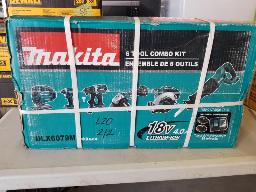 MAKITA-Ensemble de 6 outils: scie sauteuse, tournevis à choc, perceuse, rectifieuse, scie circulaire, scie alternative avec chargeur 2 batteries 18 volts