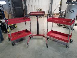 3 Tables de travail sur roues