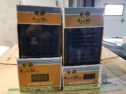 8 Grilles de soufflage de sol 4''x10'' HAPMTON BAY, 7 grilles de soufflage de sol 3''x10'' et 6 torches en bambou 60''