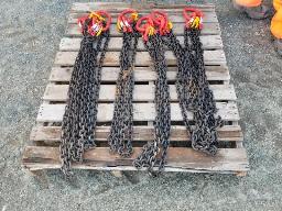 6 Élingues de chaine de levage à double jambe avec crochet 5/16 x 7'  G80