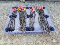 6 Élingues de chaine de levage à double jambe avec crochet 5/16 x 7'  G80