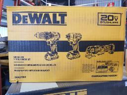 2025 DEWALT, Ensemble de 3 outils : perceuse-visseuse + visseuse à percussion + meuleuse à angle + 2 batteries + chargeur + sac