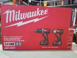 MILWAKEE-Perceuse / tournevis à percussion, 2 batterie, 1 chargeur, 1 sac