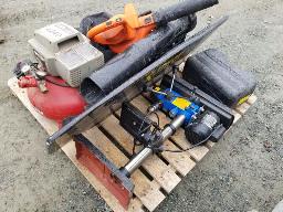 Press drill, compresseur à air, souffleur à feuille