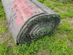 Rouleau de tapis gazon, environ 15' de long, ancien terrain de football