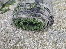 Rouleau de tapis gazon, environ 15' de long, ancien terrain de football