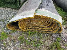 Rouleau de tapis gazon, environ 15' de long, ancien terrain de football