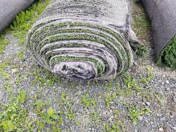 Rouleau de tapis gazon, environ 15' de long, ancien terrain de football