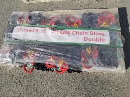 Élingue de chaine de levage à double jambe avec crochet, 8 mcx, 5/16 7' G80