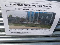 2025, 20 panneaux de clôture de chantier portables 6'x10'