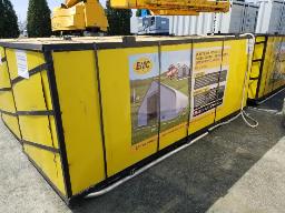 2025, Abri 50'x100'x26', double trust, 900g, PVC, boîtier 125''x44''x51'' (quantité 4), 125''x44''x19'' (quantité 1), 5 boîtes