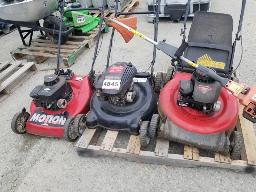 3 Tondeuses à essence et coupe bordure