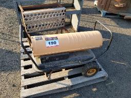 Chauffage portatif au diesel, tablette métalique, 2 marches